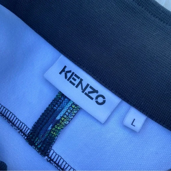 Kenzo abstract green Printed Polyester-Blend Track Jacket Queen Latifah large